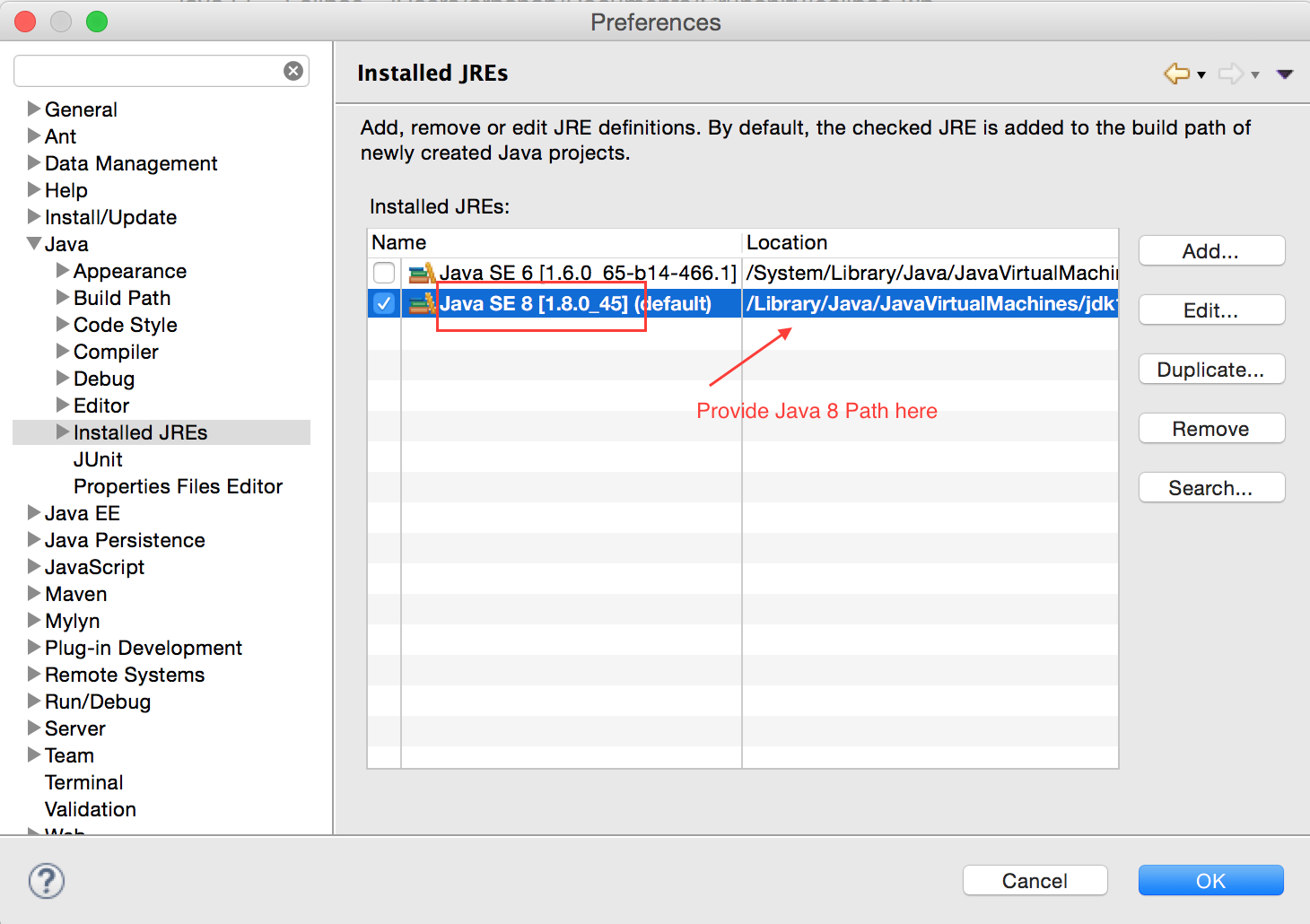 java eclipse for mac